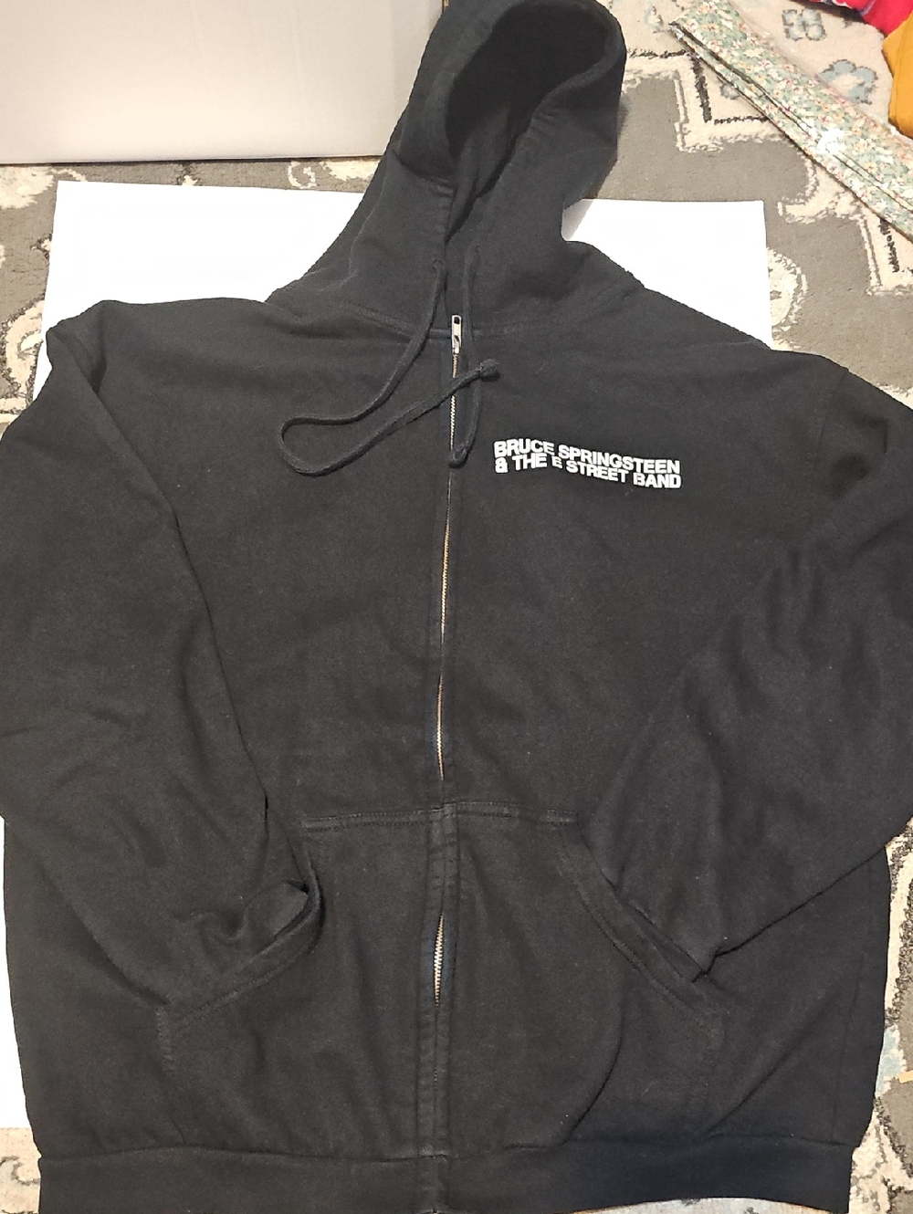 BRUCE SPRINGSTEEN E STREET BAND ZIP UP HOODIE BLACK & WHITE X-LARGE 09